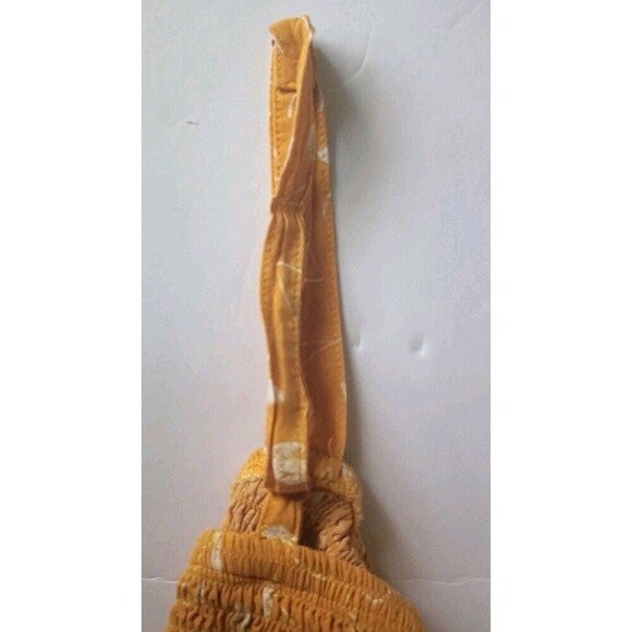 Torrid Challis Smocked Crop Top Size 2X Cami Yellow Floral Stretchy Adjustable - Picture 5 of 5